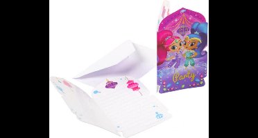 AMSCAN - 8 Shimmer + Shine uitnodigingen en enveloppen
