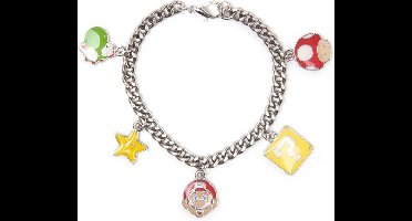 Nintendo Super Mario Characters bedel armband - Zilverkleurig - Zinklegering