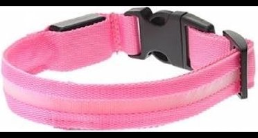 LED honden halsband -  Roze M