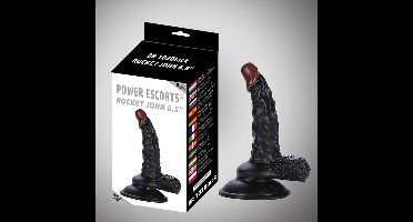 Power Escorts - Rocket John - Realistische Dildo - 6.5 Inch / 16.5 cm - BR102 - Zwart