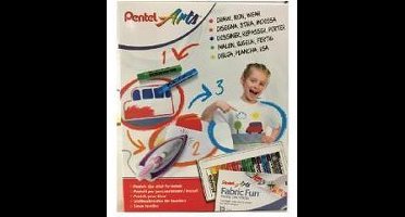 Pentel Textielkrijt-Marker Set - Inclusief t-shirt en sjablonen - PTS15/NM10