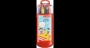 STABILO Trio Thick - Driekantig Kleurpotloden Met Extra Dikke Kern 4,2 mm - Etui Met 15 Kleuren