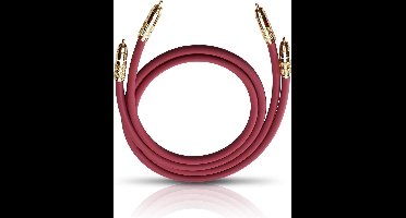 Oehlbach NF-audio-cinchkabel cinchstekker naar cinchstekker 2 x 1 m bordeaux