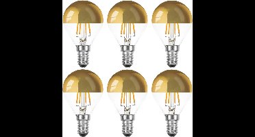6 stuks | Ledmaxx LED kopspiegellamp goud 4W 360lm 2200K Niet-Dimbaar | E14 | Zeer Warm Wit | 4 watt | 20.000 Branduren