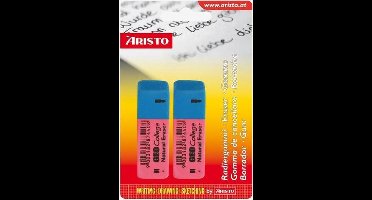 Aristo gum - GEOCollege - rood/blauw - 56x19x8mm - 2 stuks op blister - AR-87440B