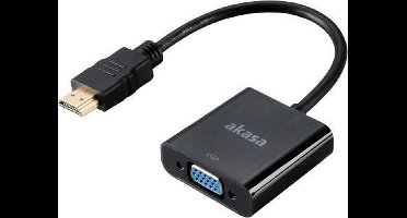 Akasa AK-CBHD15-20BK tussenstuk voor kabels HDMI VGA Zwart