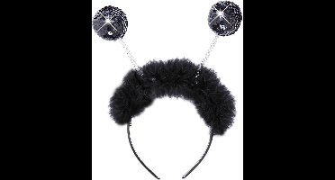 Zwarte haarband tiara bollen Belly