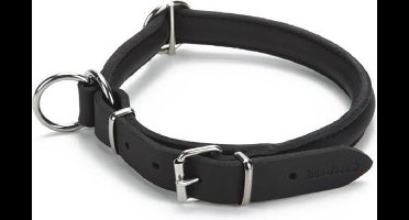 Beeztees leren halsband Djenga. Zwart. 45 cm.