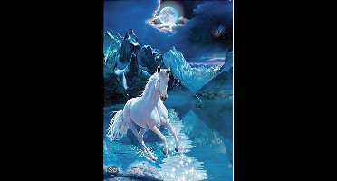 Legpuzzel - 1000 stukjes - Fluoriserend -  The White Stallion, Lassen- Clementoni puzzel