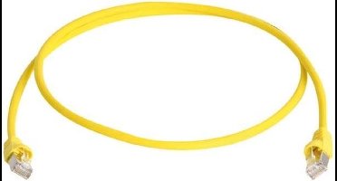 Telegärtner 100007977 RJ45 Netwerkkabel, patchkabel CAT 6A S/FTP 1.00 m Geel Vlambestendig, Snagless, Vlambestendig, Ha