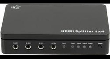HQ HDMI splitter 1 naar 4 met voedingsadapter