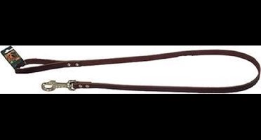 Lijn met karabijnhaak donkerbruin