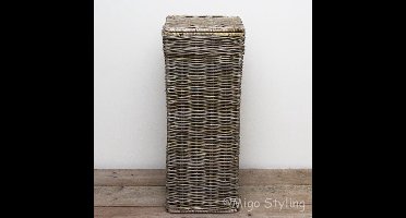 Hoge - Wasmand - Smal - Grey - Rotan - Riet - 31x31xH70cm