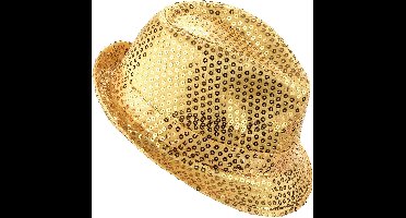 Vegaoo - Hoed met goudkleurige lovertjes voor volwassenen