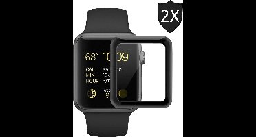 2x Screenprotector geschikt voor Apple Watch 40mm Series 4 - Full Screen Cover Volledig Beeld