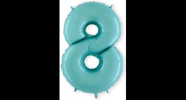 Folieballon cijfer '8' l. blauw (100cm)