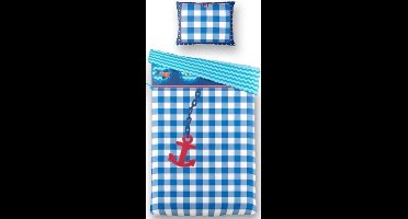 Lief! Dekbedovertrek Anchor - Eenpersoons - 140x200 cm - Blauw