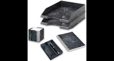 5-delig bureauset marmer antraciet