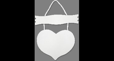 Hart met bord, afm 28x19 cm, MDF, 10 stuks