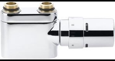 Danfoss VHX-D design onderblokset 2-punts m. regelelement RA-X HOH 50mm 1/2 bu-bi recht chroom