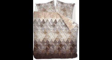 At Home Tense - Flanel - Dekbedovertrek - Tweepersoons - 200x200/220 cm + 2 kussenslopen 60x70 cm - Natural