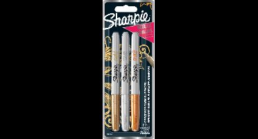 Sharpie Markers “Metallic Fine” Set van 3 Stuks – Goud/Zilver/Bronze + 25 Vel Kraft Bruin Karton