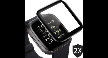 Screenprotector geschikt voor FitBit Versa 2 - Full Screen Cover Volledig Beeld - 2 Stuks
