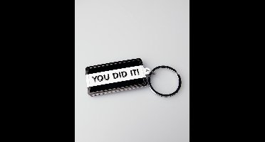 Paper Dreams Sleutelhanger You Did It 13,5 X 4,5 Cm Zwart/wit
