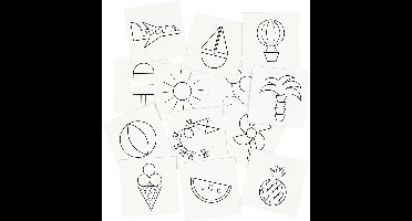 Memory kaarten, wit, afm 7x7 cm, 400 gr, 1 set