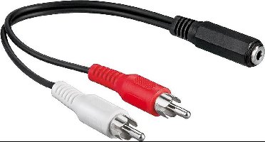 Goobay Tulp (m) - 3,5mm Jack (v) stereo audio adapter kabel - 0,20 meter