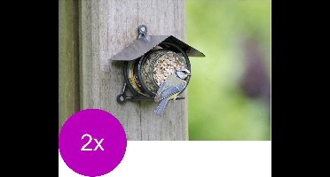 Wildbird Pindakaaspothouder Metaal - Voersilo - 2 x Grijs  stuks