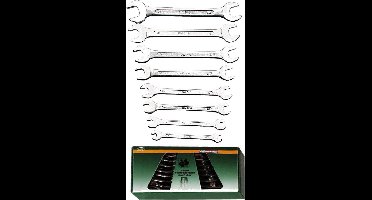Brüder Mannesmann M 110-08DIN Dubbele steeksleutelset 8-delig Sleutelbreedte (metrisch) 6 - 22 mm
