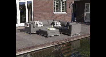 Exotan Rhodos loungeset 6-delig stone grey