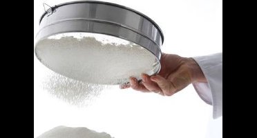 HENDI Ronde bakkerszeef voor paneermeel met ophangoog, diameter van 250 mm en hoogte van 75 mm