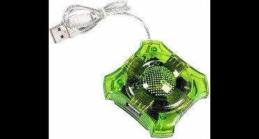 4 Poorts USB 2.0 Hub Star - Groen