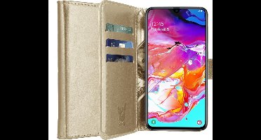 Hoesje geschikt voor Samsung Galaxy A70 - Book Case Portemonnee - iCall - Goud