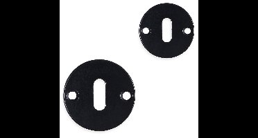 Mazovia baardsleutelrozet set - rond - zwart staal - incl. bevestigingsmateriaal