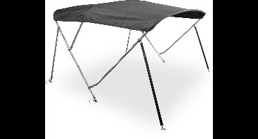 BREG Biminitop | RVS 3-boogs | Breedte 170 <> 182 cm - Hoogte 117 cm - Zwart doek