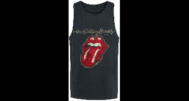 The Rolling Stones Plastered Tongue Heren Tanktop - zwart - L