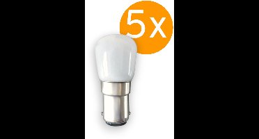 5 stuks | Ledmaxx LED B15d 2W 140lm 3000K Niet-Dimbaar | B15d / Ba15d (Ø1,5cm) | Warm Wit | 2 watt | 15.000 Branduren