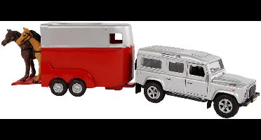 Kids Globe Die-cast Land Rover met Paardentrailer 1:32