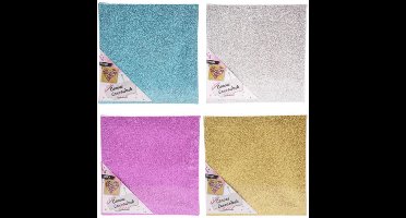 Canvas Glitter 15x15cm, Set van 12
