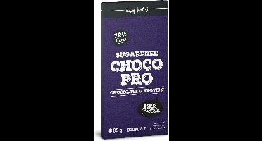 Body & Fit Food ChocoPro - Suikervrije chocolade - 1 doos (12 repen) - Puur
