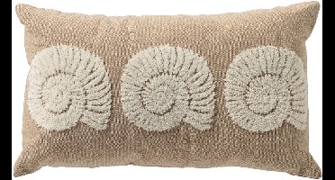 Dutch Decor MORGAN - sierkussen 30x50 cm - schelpen - Irish Cream - beige - Inclusief binnenkussen - Luxe kussens voor woonkamer & bank