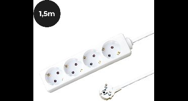Stekkerdoos zesvoudig - Tafelcontactdoos – 1.5m – Wit