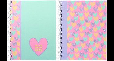 Kangaro spiraalblok - B'LOG HEARTS - formaat A4 - ruit 5mm - 2 stuks - AN-124200-A