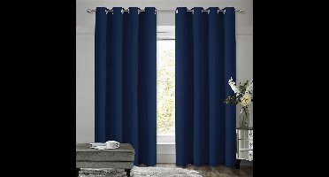 Boraboi ® Verduisterende Thermogordijnen Donkerblauw voor Voordeur, Slaapkamer, Geluidsreductie en Energiebesparend, Set van 2