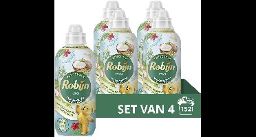 Robijn Wasverzachter - Kokos - 4 flessen - 156 wasbeurten - Voordeelverpakking