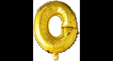 Folie Ballon Letter O Goud 41cm met Rietje