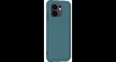 Hoesje geschikt voor Oppo Reno 13F / 13 FS - Versterkte randen - Bescherming Camera & Scherm - Matte Design Teal Groen